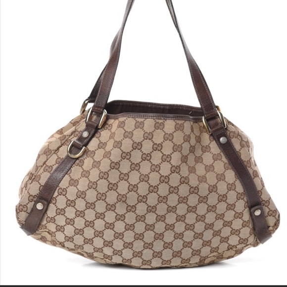 Authentic GUCCI Monogram Abbey Shoulder Bag (Dark Brown) - Picture 1 of 8